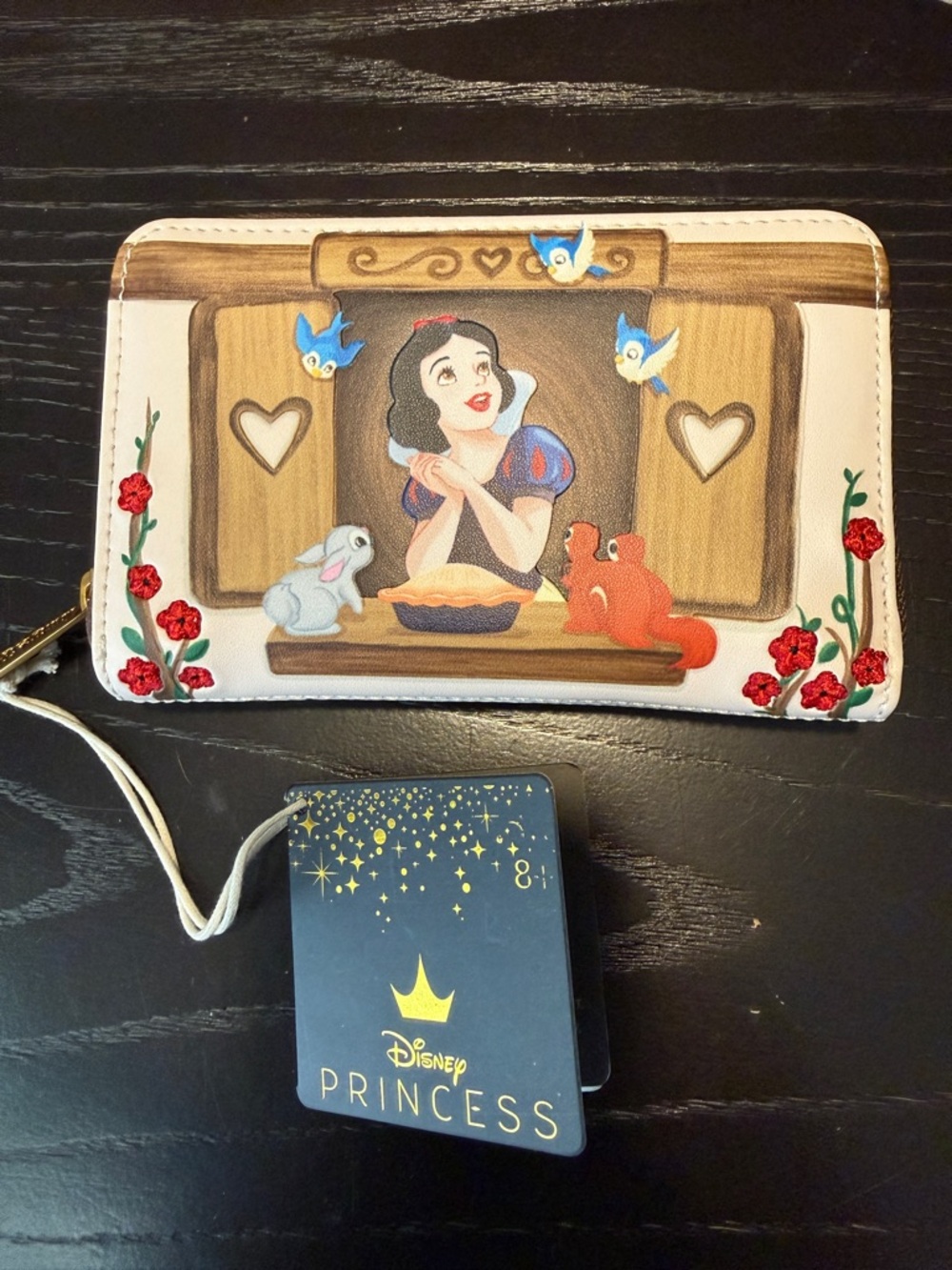 Lounged Disney Snow White Zip Wallet in Cream and Brown